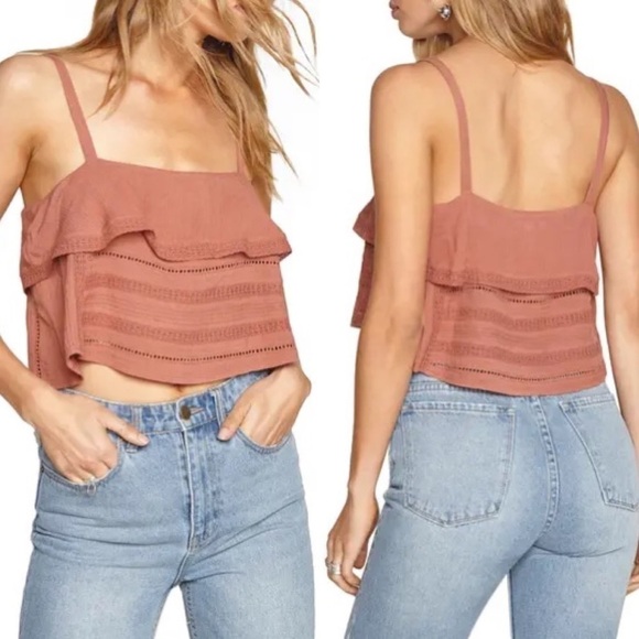 Amuse society hayes ruffle crop top sz.M - Picture 1 of 4